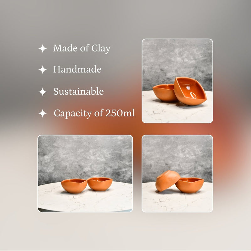 Terracotta Square Serving Bowl: Artistic Kitchen Elegance – view 3