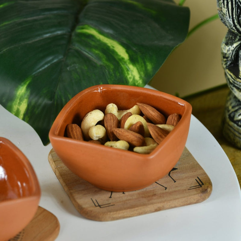 Terracotta Square Serving Bowl: Artistic Kitchen Elegance – view 6