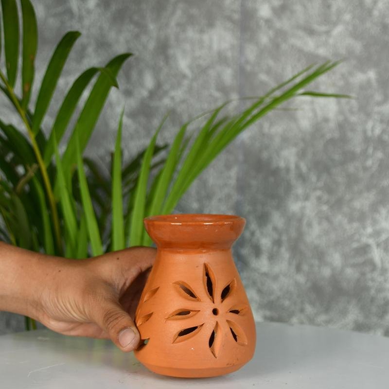 Terracotta Triangle Large Diffuser: Artisan-Made Tabletop Home Decor