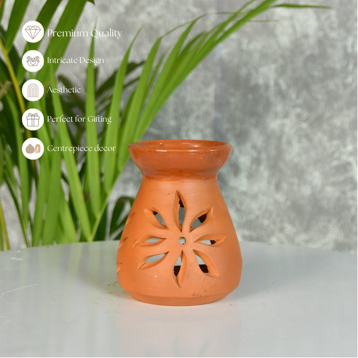 Terracotta Triangle Large Diffuser: Artisan-Made Tabletop Home Decor