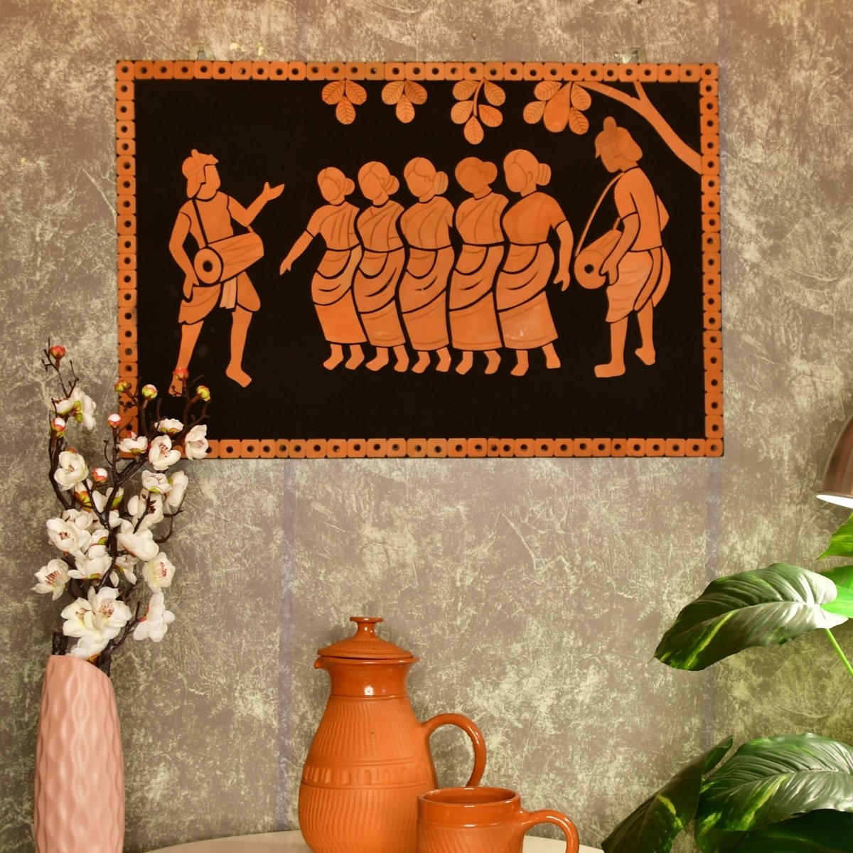 Terracotta Tribal Dance: Artisan Home Decor Elegance and Culture