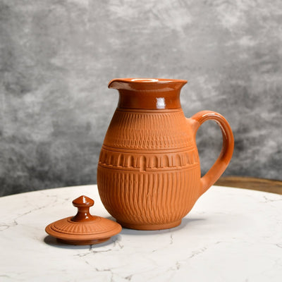 Terracotta Water Jug: Artisan Elegance for Home and Kitchen