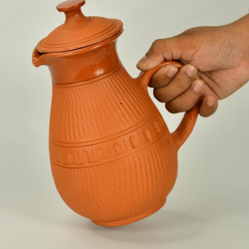 Terracotta Water Jug: Artisan Elegance for Home and Kitchen