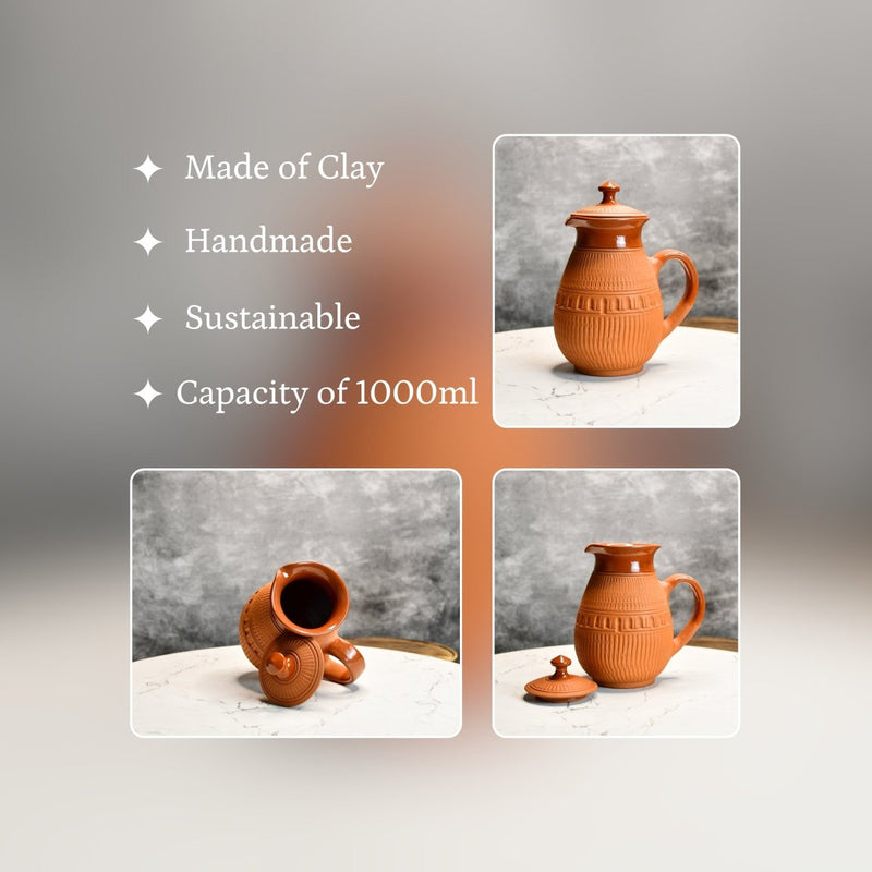 Terracotta Water Jug: Artisan Elegance for Home and Kitchen – view 3