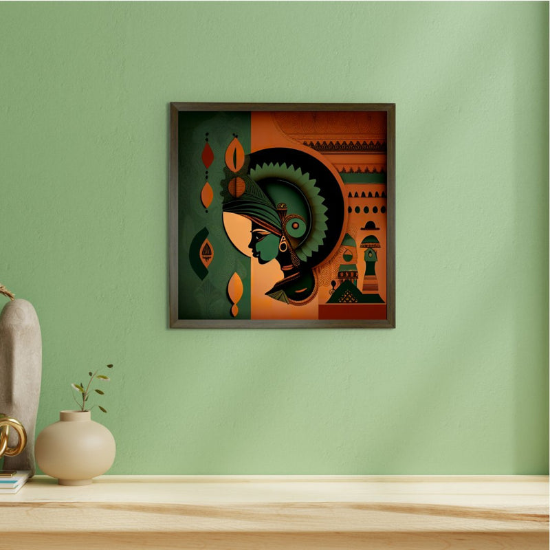 Sowpeace's Handcrafted Rajasthani Fusion Wall Art – Seagreen, Terracotta, Earth Black, Set of 3 Premium Decor – view 3
