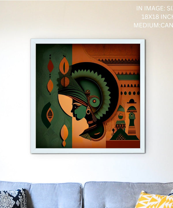 Sowpeace's Handcrafted Rajasthani Fusion Wall Art – Seagreen, Terracotta, Earth Black, Set of 3 Premium Decor — image 5