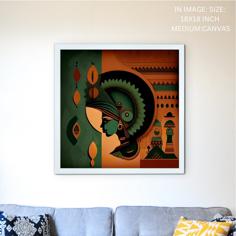 Sowpeace's Handcrafted Rajasthani Fusion Wall Art – Seagreen, Terracotta, Earth Black, Set of 3 Premium Decor – view 5