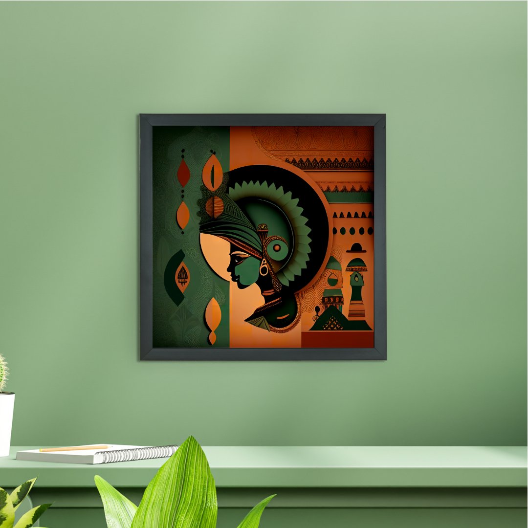 Sowpeace's Handcrafted Rajasthani Fusion Wall Art – Seagreen, Terracotta, Earth Black, Set of 3 Premium Decor