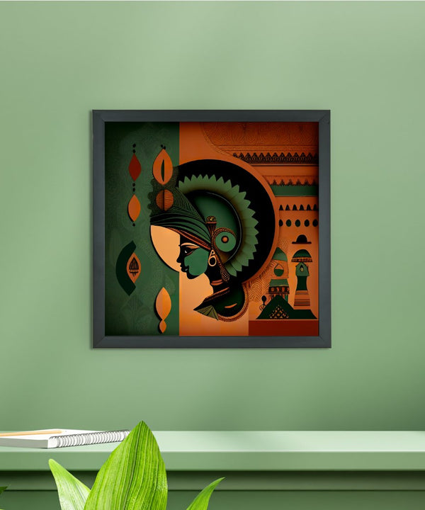 Sowpeace's Handcrafted Rajasthani Fusion Wall Art – Seagreen, Terracotta, Earth Black, Set of 3 Premium Decor — image 2