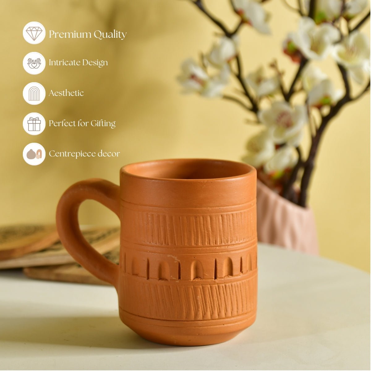 Unglazed Coffee Mug: Stylish Home Decor & Kitchenware