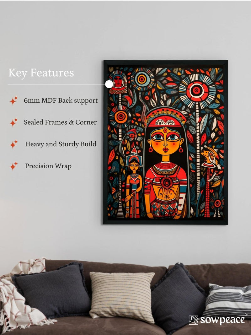 Whispers of Confidence: Sowpeace Handcrafted Canvas – Premium Indian-Inspired Art for Modern and Stylish Home Decor – view 6
