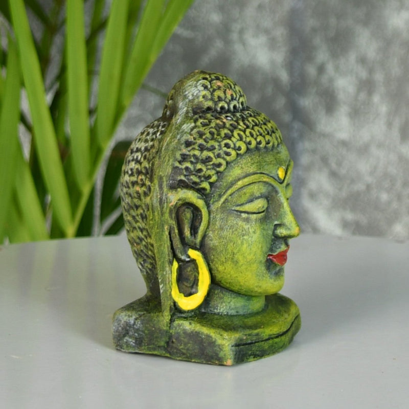 White Terracotta Buddha Head: Artisan Home Decor – view 5