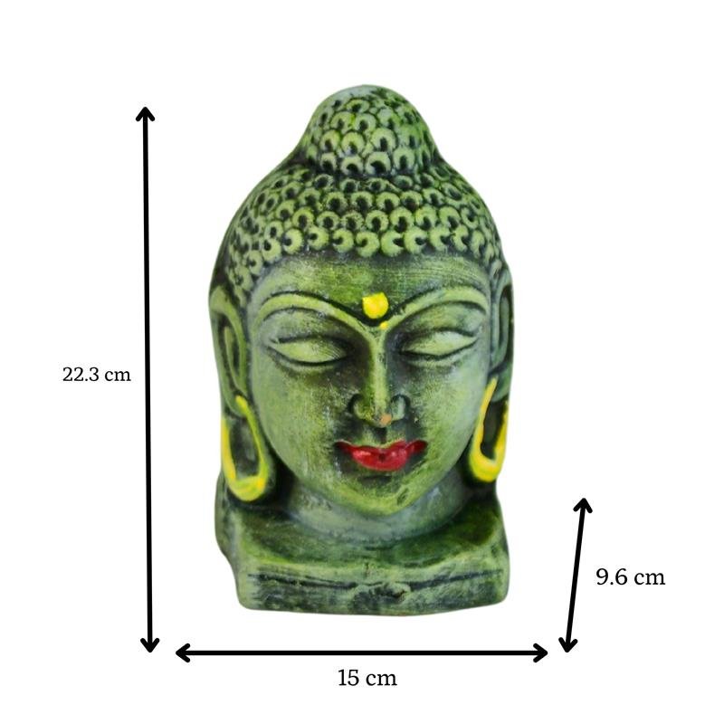 White Terracotta Buddha Head: Artisan Home Decor - terracotta tabletop - Sowpeace - Buddha - God Idols