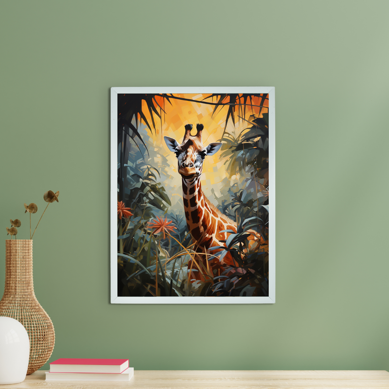 Sowpeace Harmony: Find Your Handcrafted Abstract Giraffe – Premium Indian-Inspired Canvas Art for Modern Home Decor – view 1