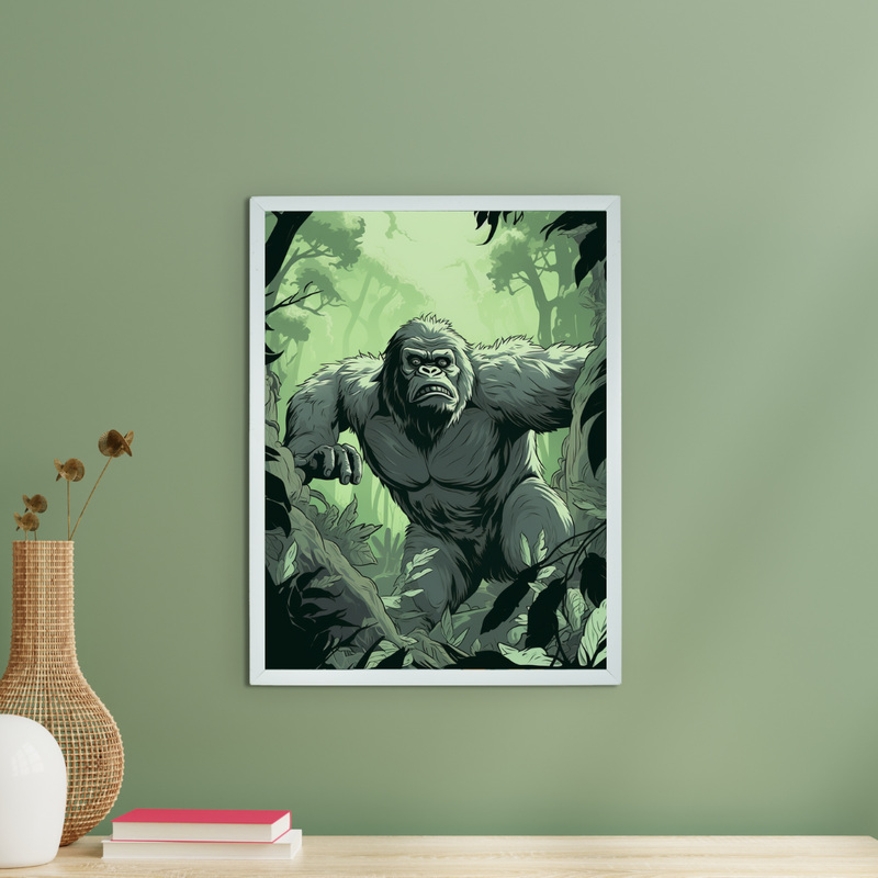 Sowpeace Harmony: Find Your Handcrafted Abstract Gorilla – Premium Indian-Inspired Canvas Art for Modern and Stylish Interiors – view 1