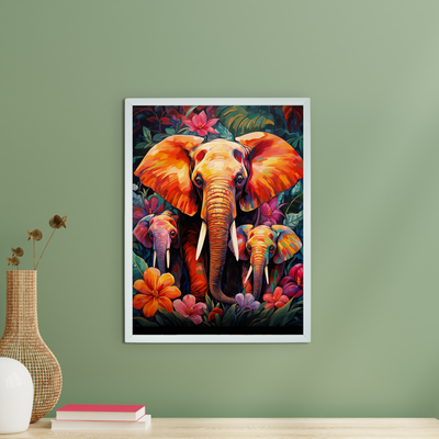 Sowpeace Harmony: Find Your Handcrafted Abstract Elephant – Premium Indian-Inspired Canvas Art for Elegant Home Decor