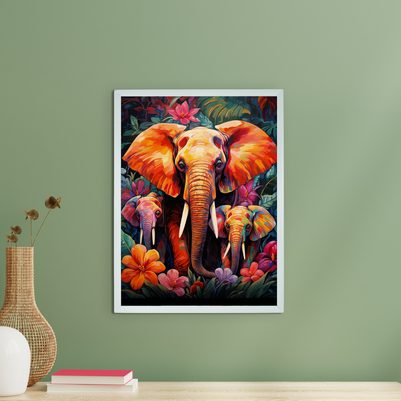 Sowpeace Harmony: Find Your Handcrafted Abstract Elephant – Premium Indian-Inspired Canvas Art for Elegant Home Decor – view 1