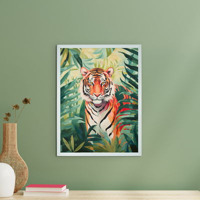 Sowpeace Harmony: Find Your Handcrafted Abstract Tiger – Premium Indian-Inspired Canvas Art for Stylish Home Interiors