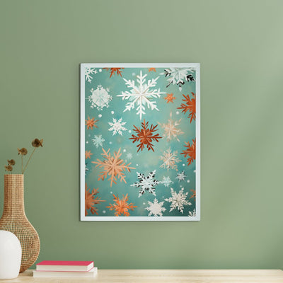 Sowpeace's Silent Snowfall: Premium Abstract Wall Prints – Handcrafted Indian-Inspired Art for Peaceful and Elegant Winter Decor