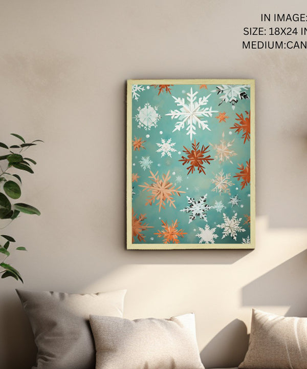 Sowpeace's Silent Snowfall: Premium Abstract Wall Prints – Handcrafted Indian-Inspired Art for Peaceful and Elegant Winter Decor — image 5