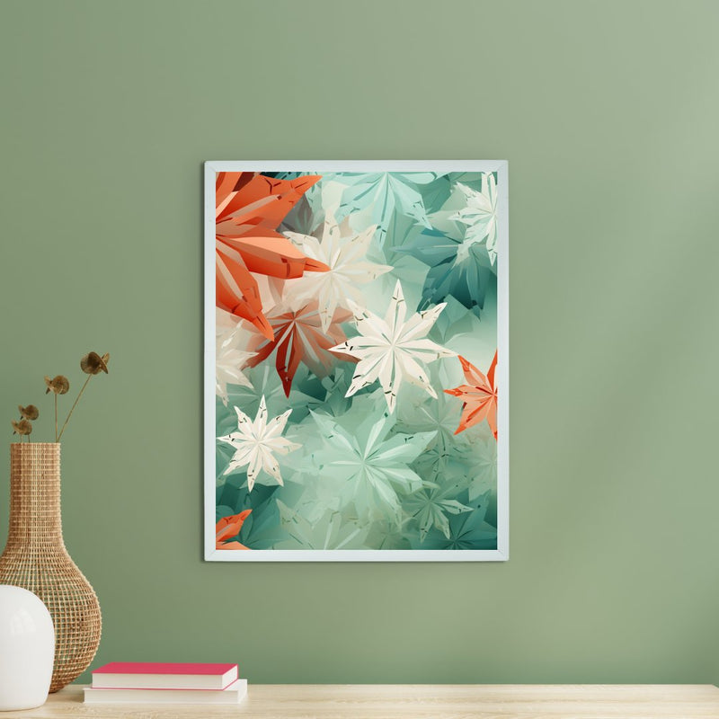 Frozen Fractals: Sowpeace's Premium Dense Winter Canvas Art – Handcrafted Indian-Inspired Prints for Elegant Winter Home Decoration – view 1