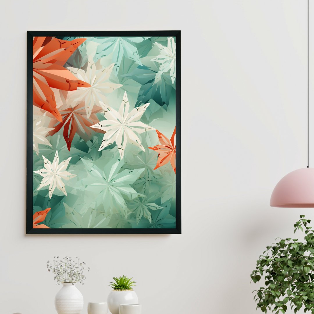 Frozen Fractals: Sowpeace's Premium Dense Winter Canvas Art – Handcrafted Indian-Inspired Prints for Elegant Winter Home Decoration