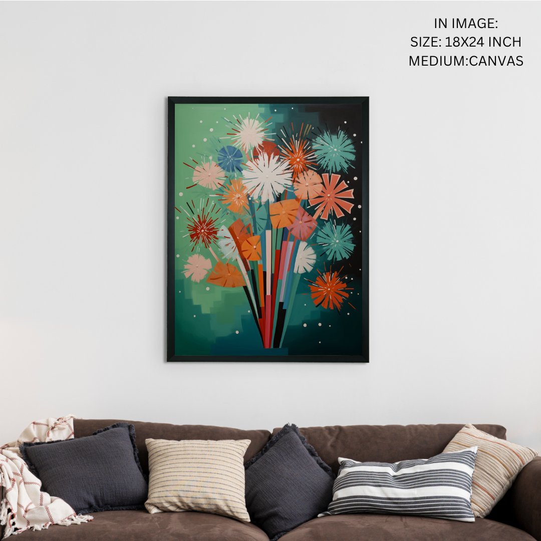 Sowpeace: Winter Sticks – Handcrafted Abstract Nature Canvas Art – Premium Indian-Inspired Winter Wall Decor