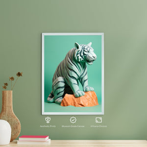 Winter Tiger Canvas: Artisan Wall Decor for Stylish Home Ambiance -Wall painting-Chitran by sowpeace-Winter Tiger Canvas: Artisan Wall Decor for Stylish Home Ambiance-CH-WRT-WT-Sowpeace