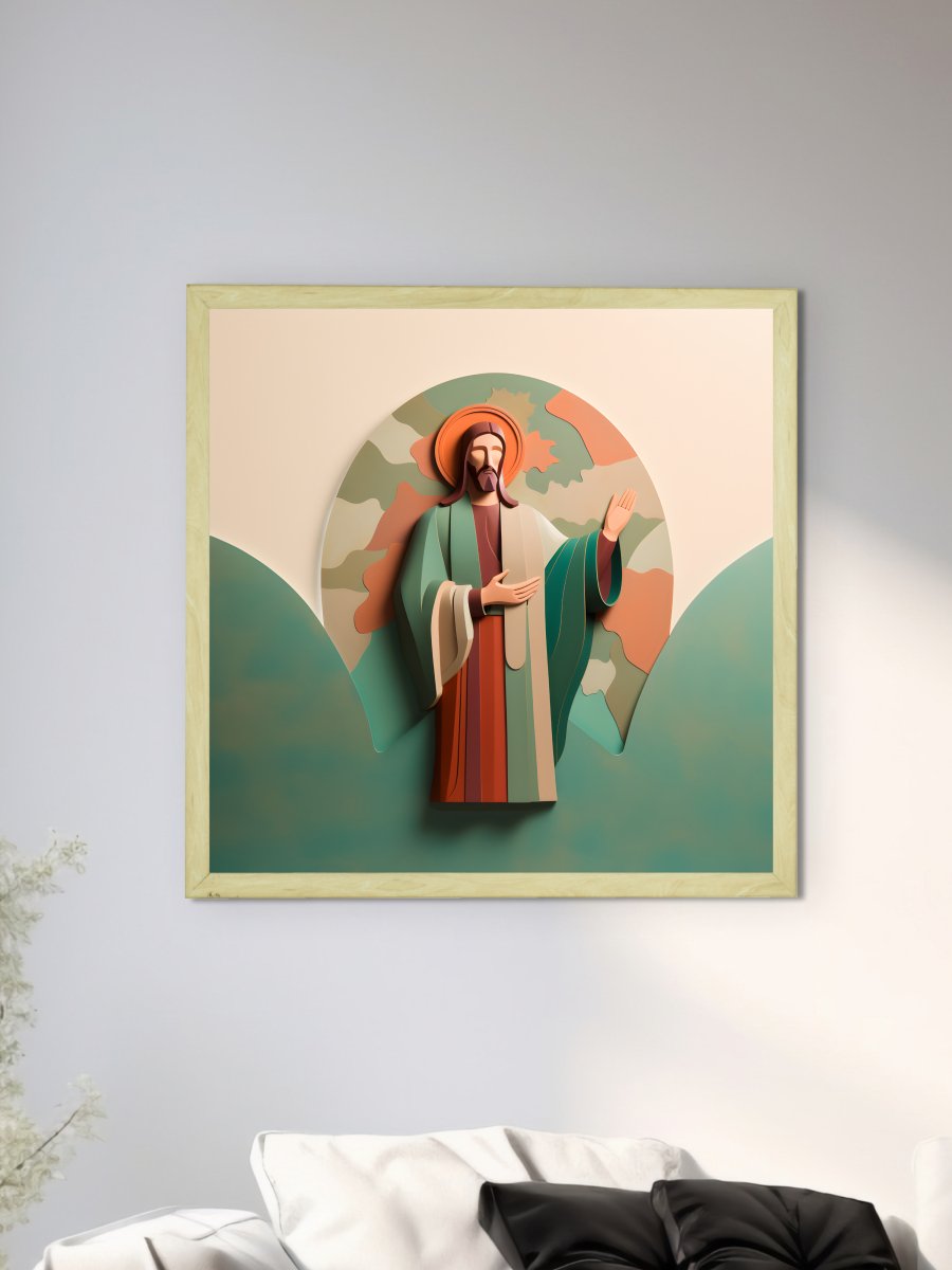 Words of Hope: Sowpeace's Premium Jesus Wall Art Canvas – Handcrafted Indian-Inspired Art for Stylish and Faithful Home Decor