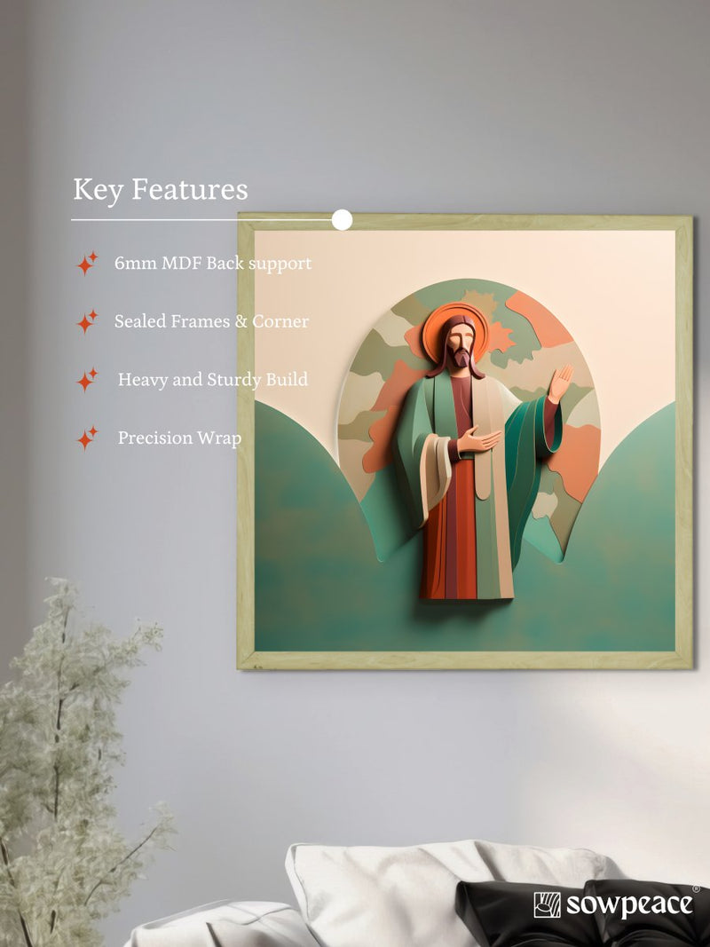 Words of Hope: Sowpeace's Premium Jesus Wall Art Canvas – Handcrafted Indian-Inspired Art for Stylish and Faithful Home Decor – view 6