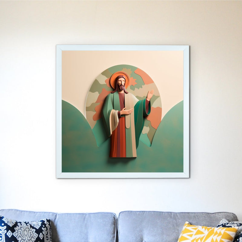 Words of Hope: Sowpeace's Premium Jesus Wall Art Canvas – Handcrafted Indian-Inspired Art for Stylish and Faithful Home Decor – view 1
