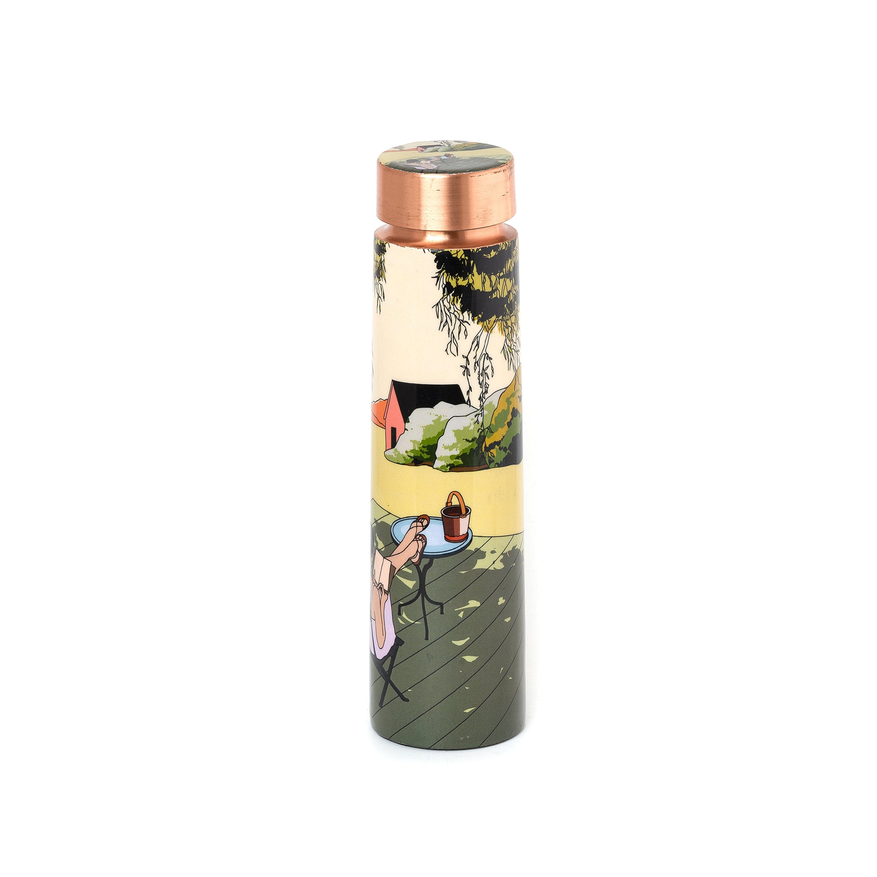 Sowpeace Copper Girl-in-Lawn Bottle: Artful Home & Kitchen Decor