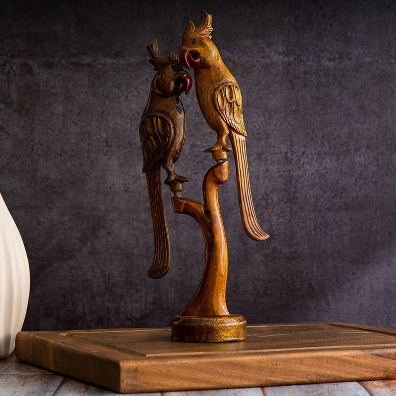 Sowpeace Wooden Parrot Set: Artisan Tabletop Decor – view 1