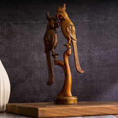 Sowpeace Wooden Parrot Set: Artisan Tabletop Decor - Additional View