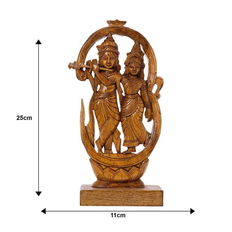 Wooden Radhe Krishna: Artisan Tabletop Decor – view 9