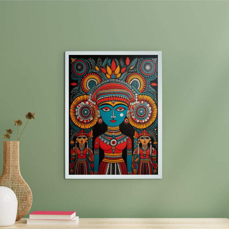 Abstract Crowned Women: Sowpeace Handcrafted Prints – Premium Indian-Inspired Canvas Art for Modern Home Decoration – view 1