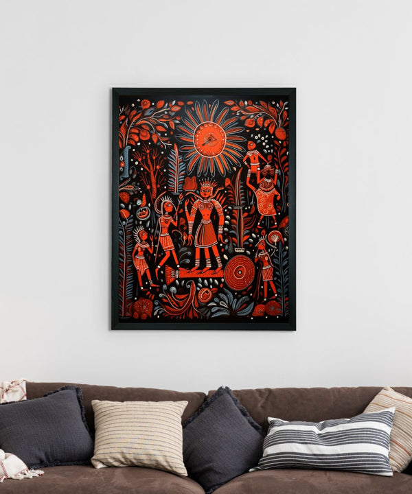 Sunny Soulmates: Sowpeace Handcrafted Family Love Canvas – Premium Indian-Inspired Art for Stylish Home Interiors — image 2