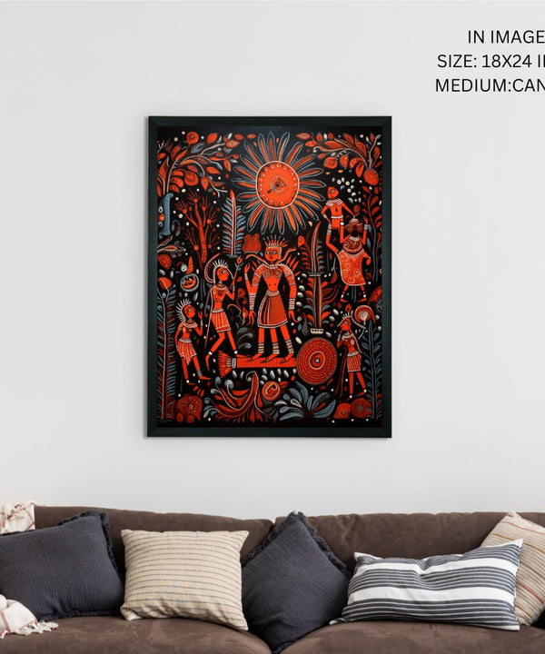 Sunny Soulmates: Sowpeace Handcrafted Family Love Canvas – Premium Indian-Inspired Art for Stylish Home Interiors — image 5