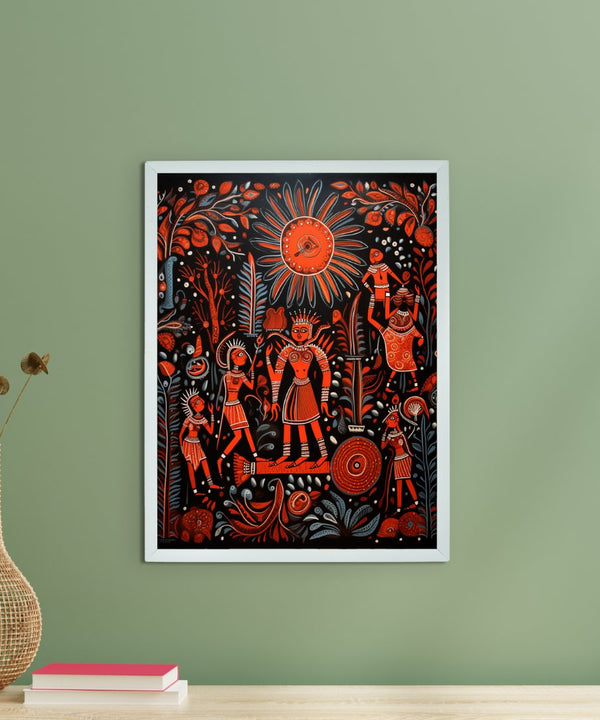 Sunny Soulmates: Sowpeace Handcrafted Family Love Canvas – Premium Indian-Inspired Art for Stylish Home Interiors — main view