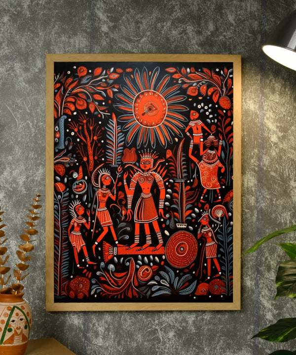 Sunny Soulmates: Sowpeace Handcrafted Family Love Canvas – Premium Indian-Inspired Art for Stylish Home Interiors — image 4