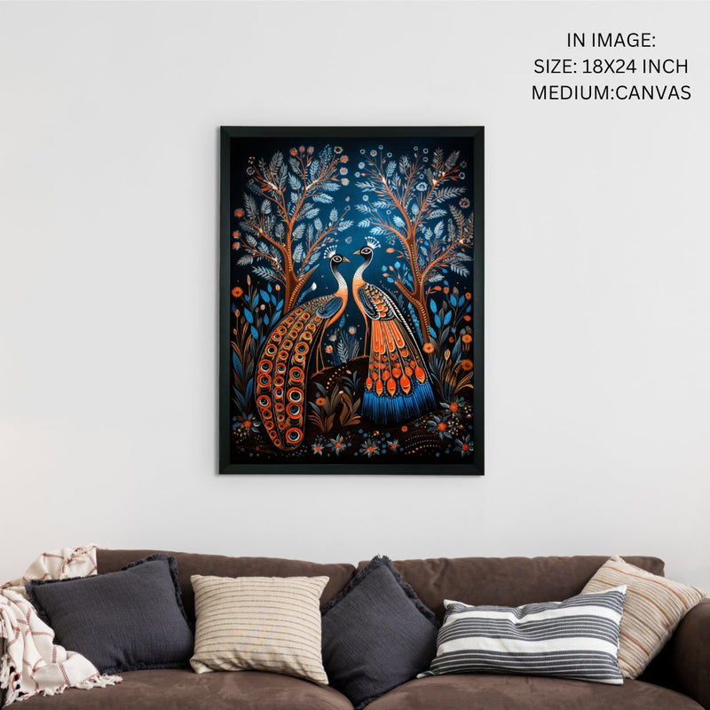 Unveil Majesty: Sowpeace Handcrafted Peacock Wall Art – Premium Indian-Inspired Canvas Print for Modern Home Decoration – view 5