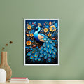 Artisan Peacock Bloom Canvas: Elegance in Wall Decor for Homes -Wall painting-Chitran by sowpeace-Artisan Peacock Bloom Canvas: Elegance in Wall Decor for Homes-CH-WRT-BDPB-Sowpeace