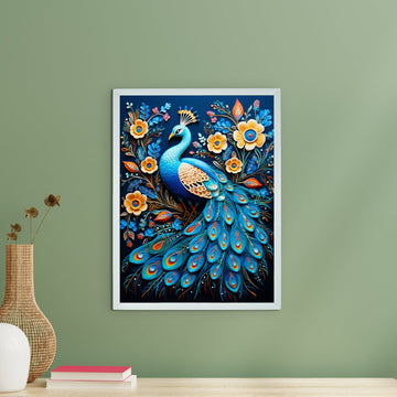 Artisan Peacock Bloom Canvas: Elegance in Wall Decor for Homes -Wall painting-Chitran by sowpeace-Artisan Peacock Bloom Canvas: Elegance in Wall Decor for Homes-CH-WRT-BDPB-Sowpeace