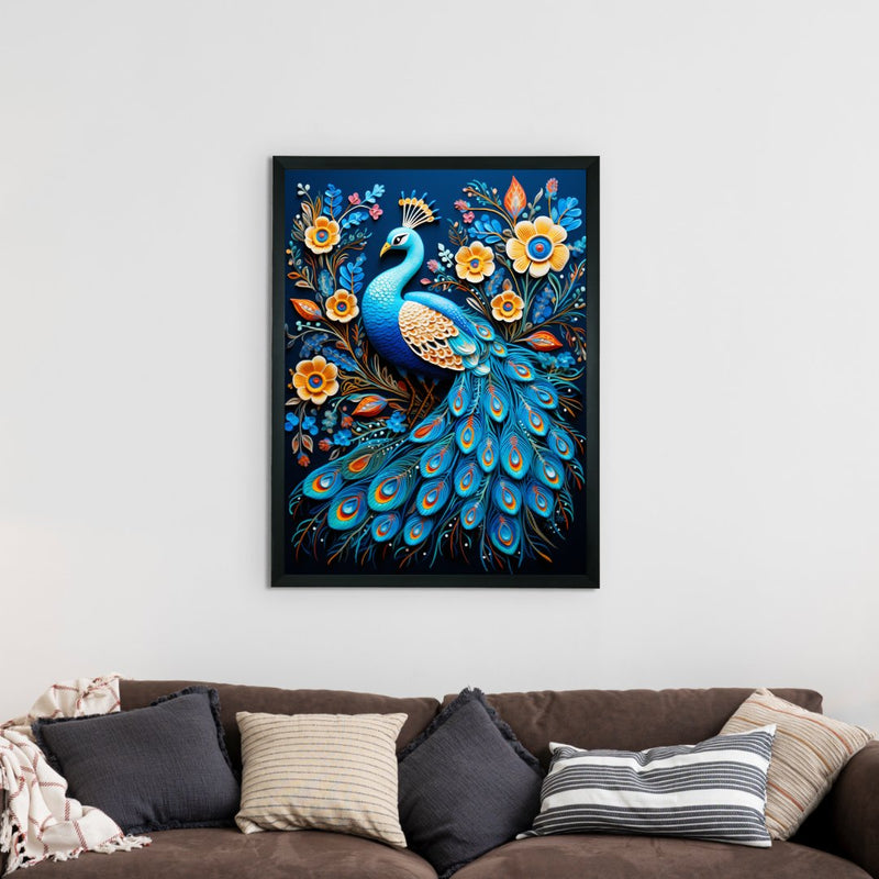 Sowpeace Serenity: Handcrafted Peacock Blooms Tranquility – Premium Canvas Art for Elegant and Peaceful Home Decor – view 2