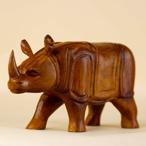 Artistic Wooden Carved Rhino Sculpture -Wooden-Sowpeace-Artistic Wooden Carved Rhino Sculpture-Wood-WRHN-WDN-TT-Sowpeace