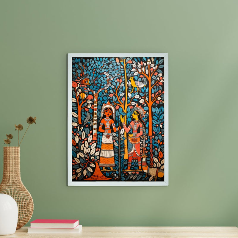 Sowpeace: Women & Trees Handcrafted Art – Premium Indian-Inspired Canvas Print for Elegant Home Decoration – view 1