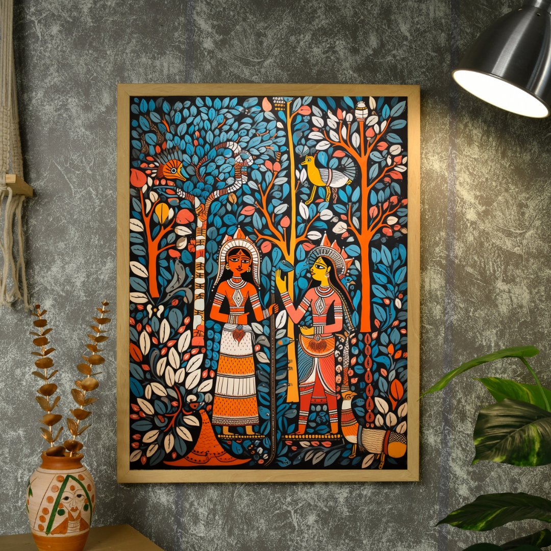 Sowpeace: Women & Trees Handcrafted Art – Premium Indian-Inspired Canvas Print for Elegant Home Decoration