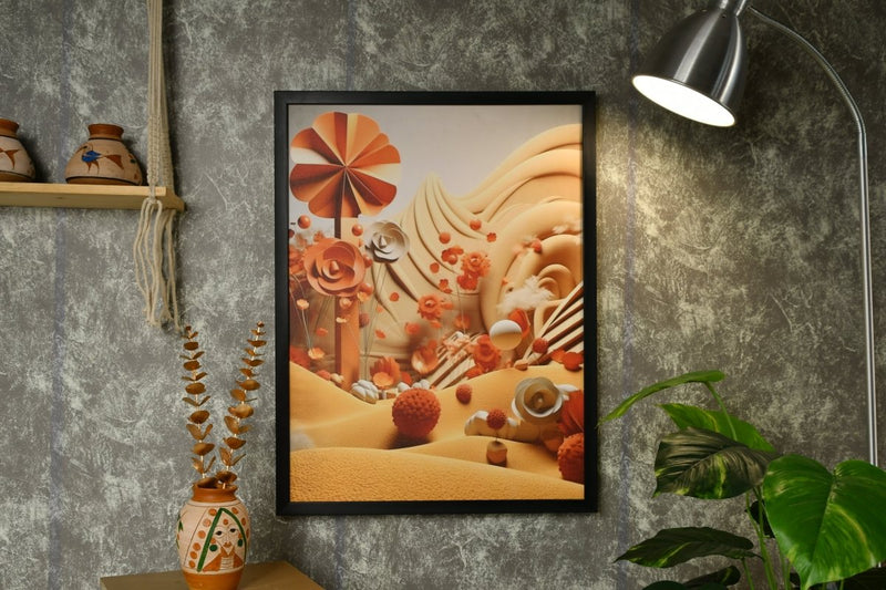 Sowpeace's Handcrafted 3D Autumn Abstract Wall Art – Premium Set of 2, Indian-Inspired Canvas Home Decor – view 5