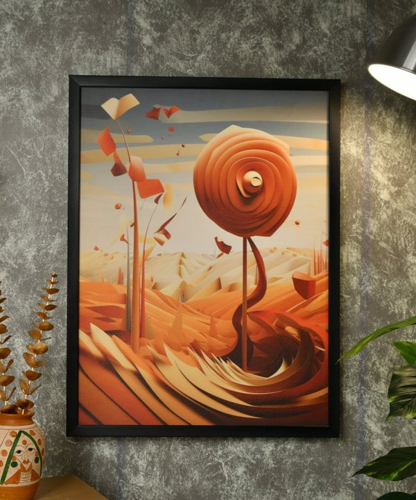 Sowpeace's Handcrafted 3D Autumn Abstract Wall Art – Premium Set of 2, Indian-Inspired Canvas Home Decor — image 2