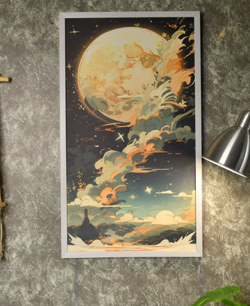 Moonlight Tall: Artisan Canvas Wall Decor for Home Ambiance — alternate view